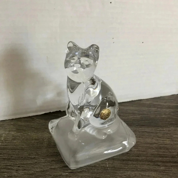 Vtg Cristal D’Arques Crystal  Cat Figurine - Picture 2 of 9